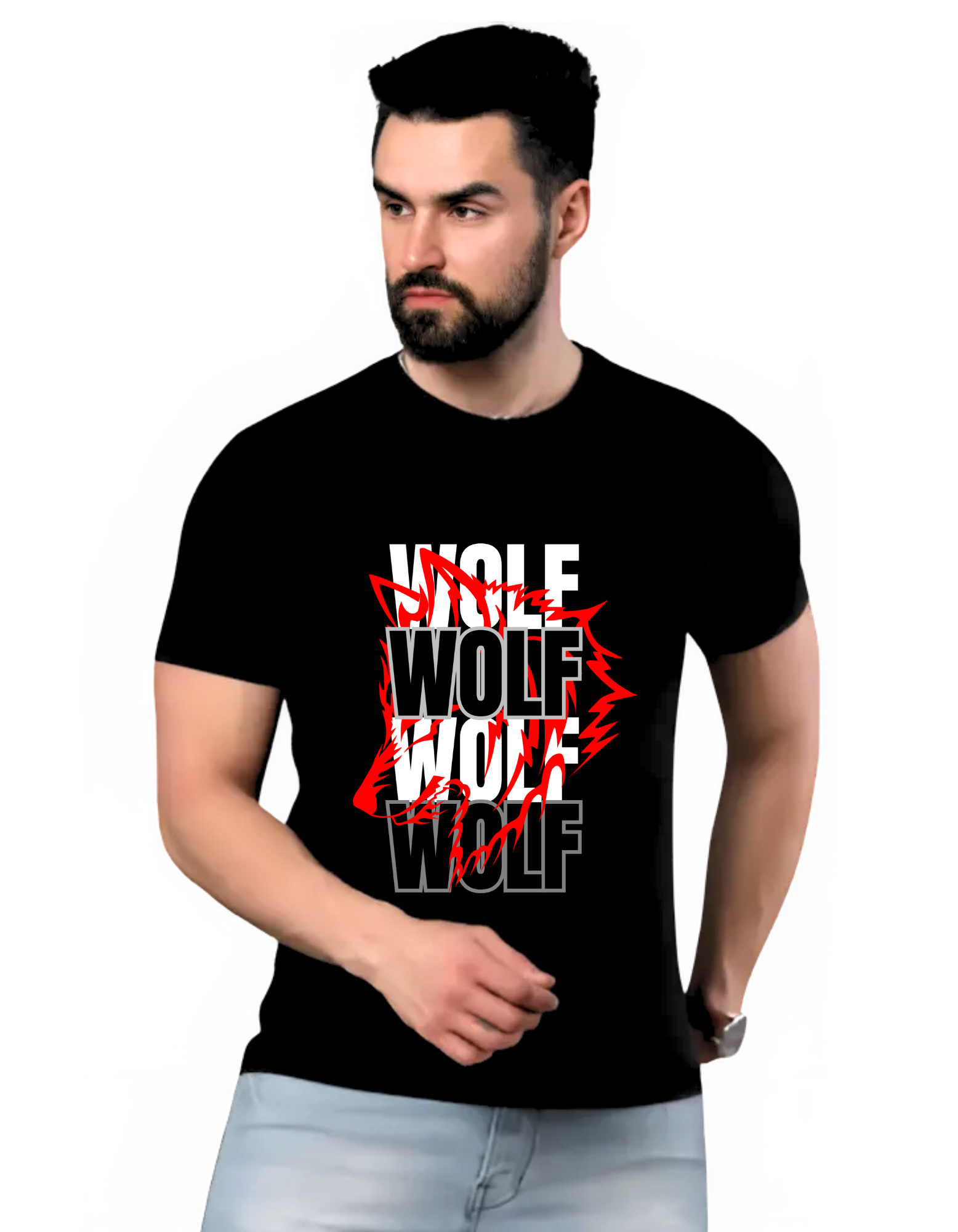 WOLF Themed Mens tshirt |DIBBY