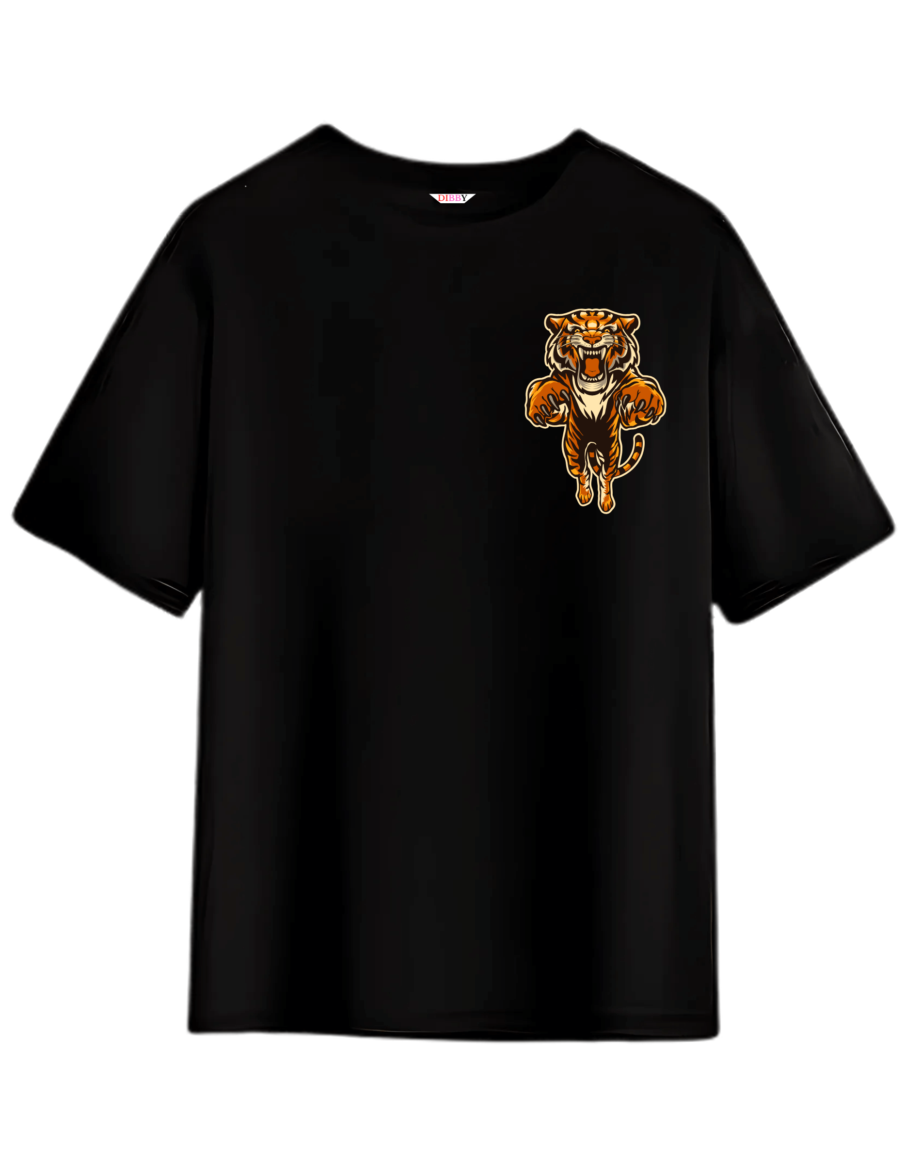 FEARLESS TIGER Themed Mens Oversized Tshirt |DIBBY