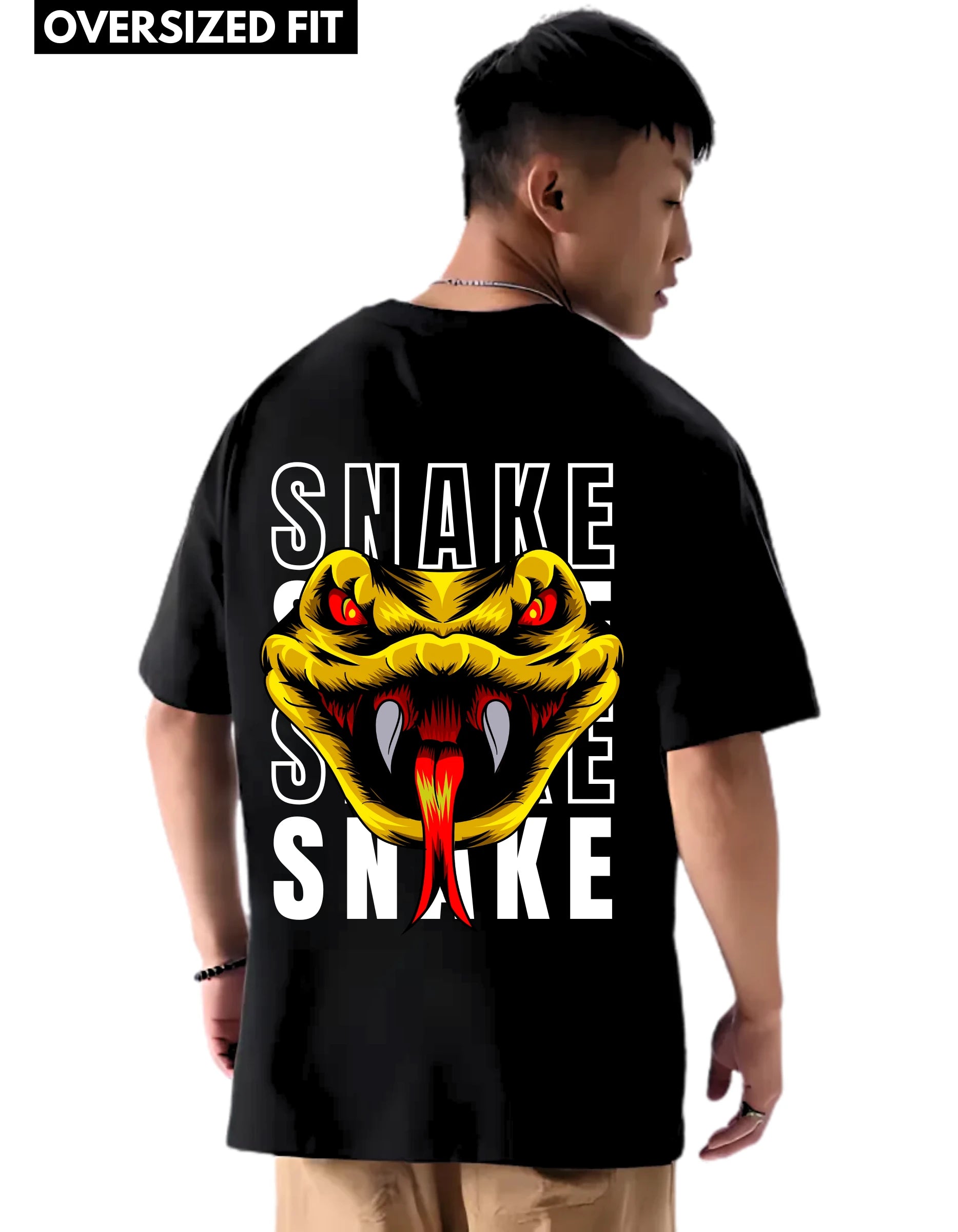 SNAKE Themed Mens Oversized Tshirt |DIBBY