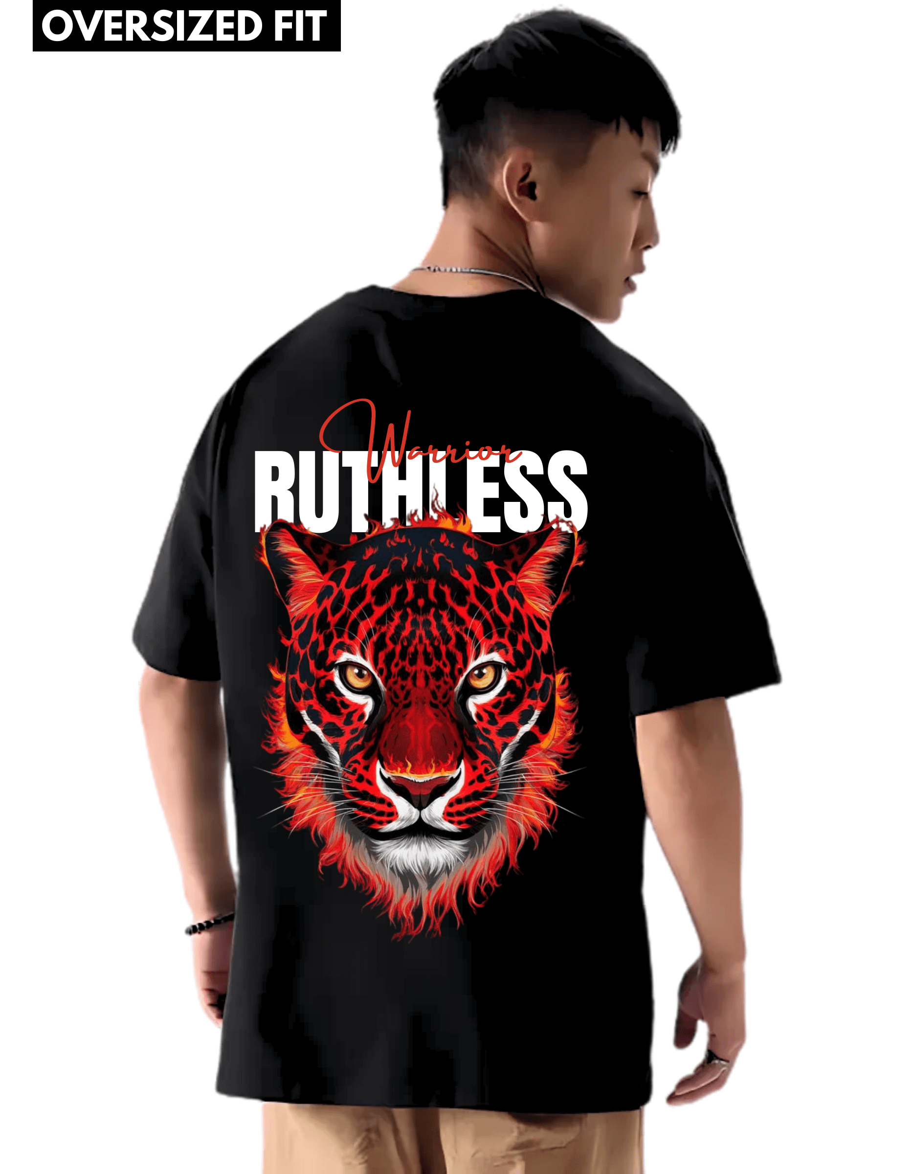 RUTHLESS WARRIOR Themed Mens Oversized Tshirt |DIBBY