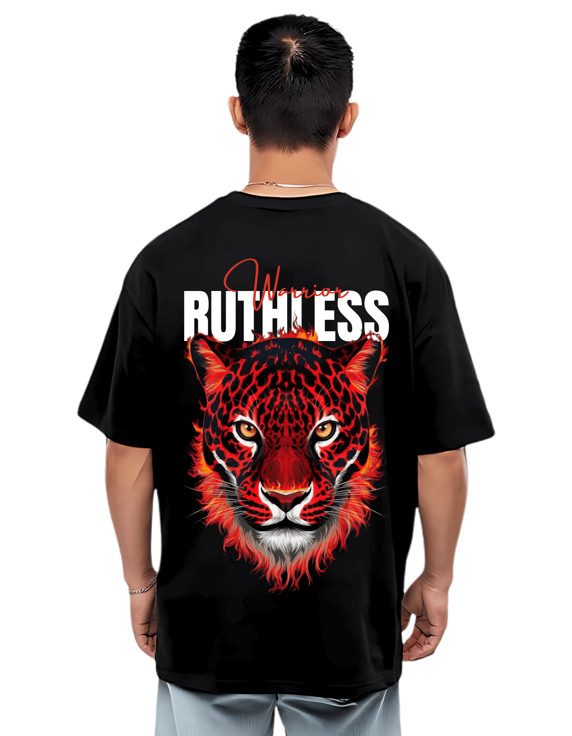 RUTHLESS WARRIOR Themed Mens Oversized Tshirt |DIBBY