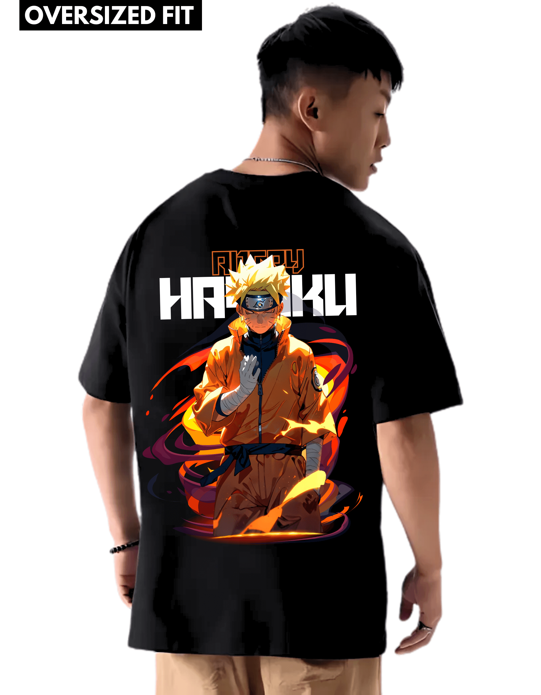 HAYAKU Anime Themed Mens Oversized Tshirt|DIBBY