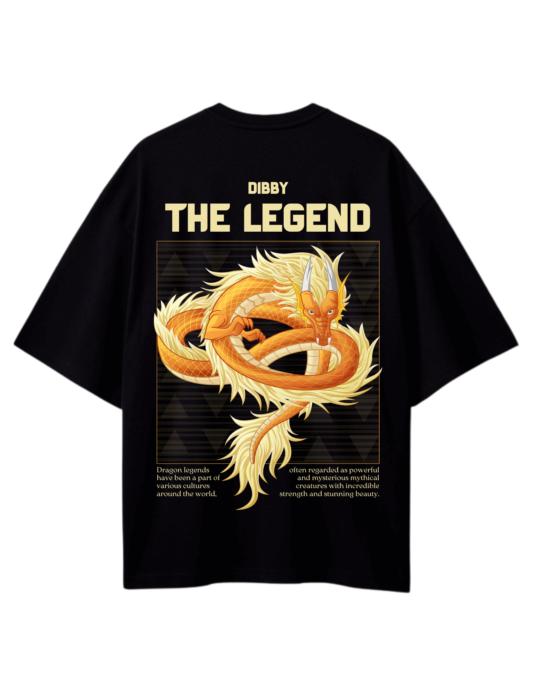 LEGEND DRAGON Themed Mens Oversized Tshirt |DIBBY