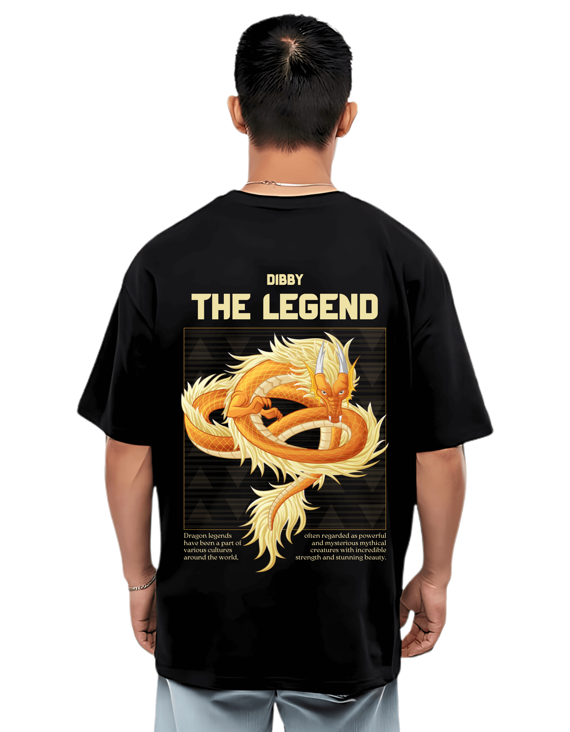 LEGEND DRAGON Themed Mens Oversized Tshirt |DIBBY