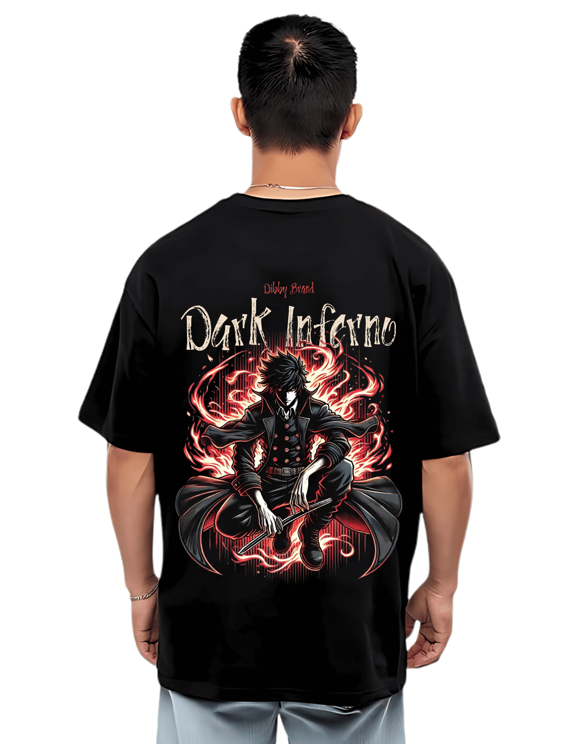 DARK INFERNO Themed Mens Oversized Tshirt | DIBBY