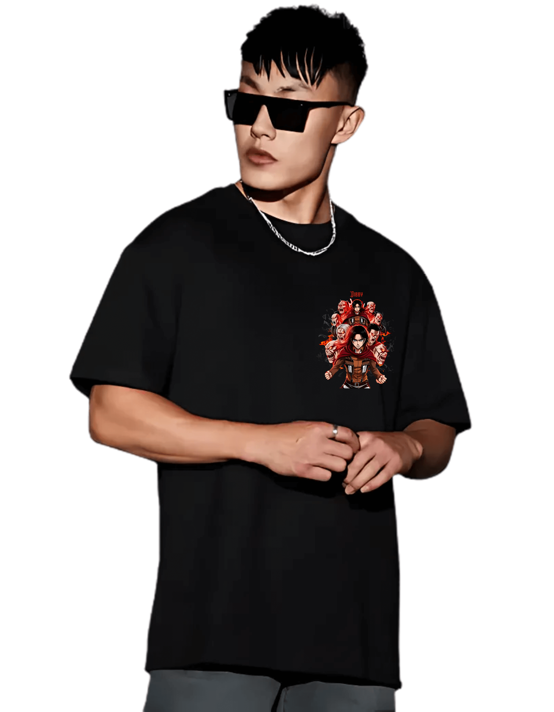Dark Anime Themed Men's Oversized Tshirt |DIBBY