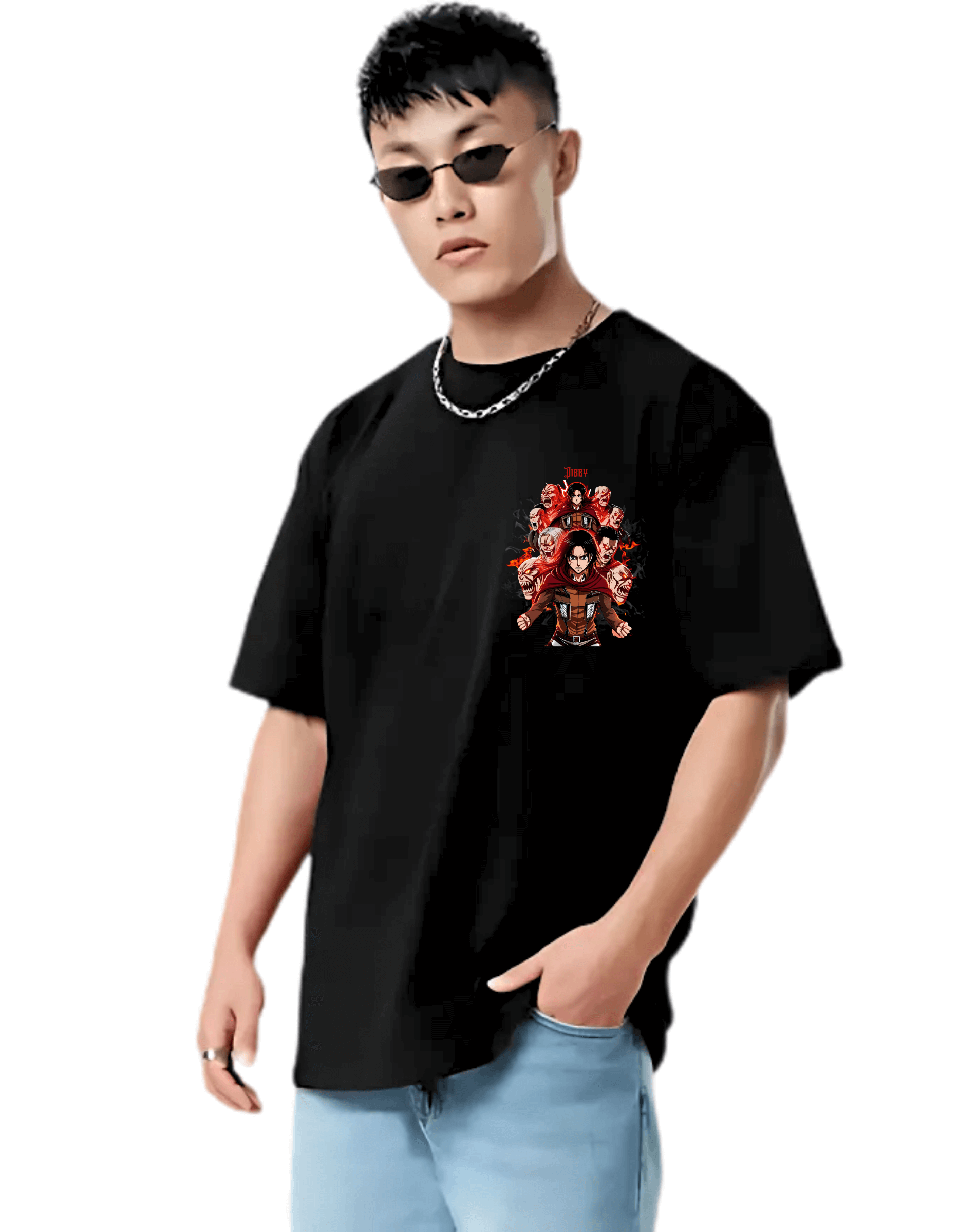 Dark Anime Themed Men's Oversized Tshirt |DIBBY