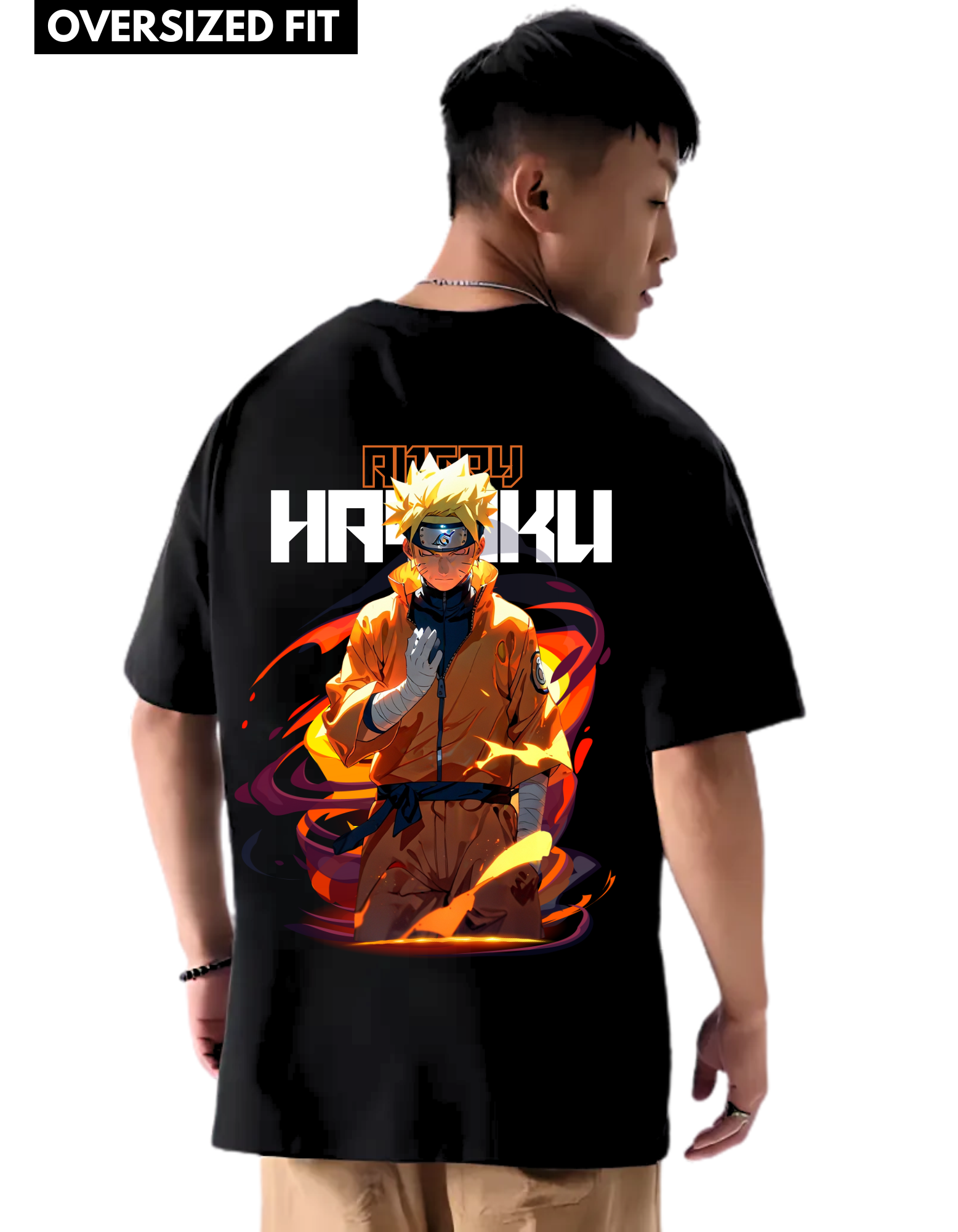 HAYAKU Anime Themed Mens Oversized Tshirt|DIBBY