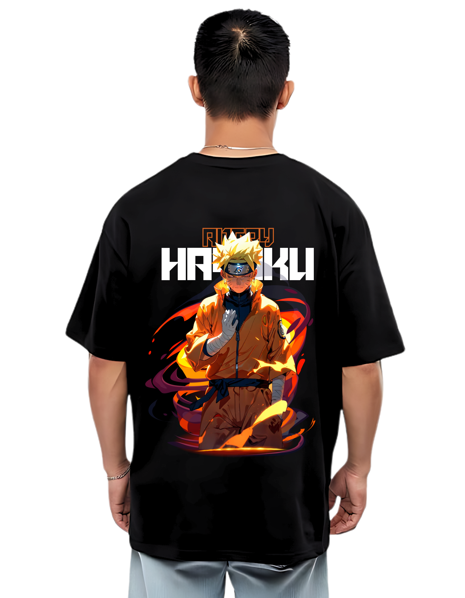 HAYAKU Anime Themed Mens Oversized Tshirt|DIBBY