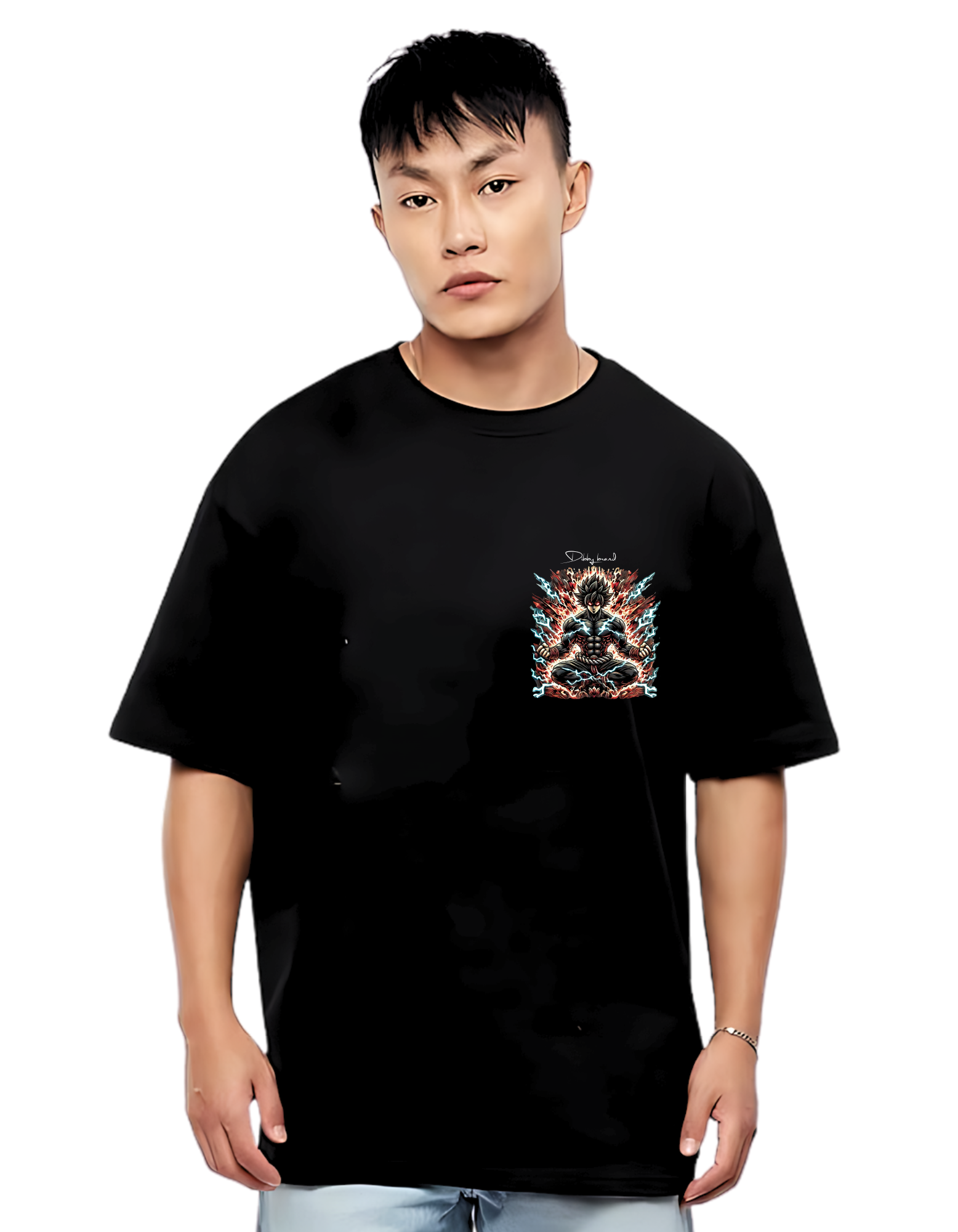 DEMONIC CHAINS Anime Themed men's Oversized Tshirt |DIBBY